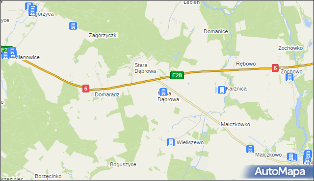 mapa Nowa Dąbrowa gmina Potęgowo, Nowa Dąbrowa gmina Potęgowo na mapie Targeo