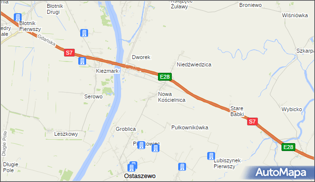 mapa Nowa Kościelnica, Nowa Kościelnica na mapie Targeo