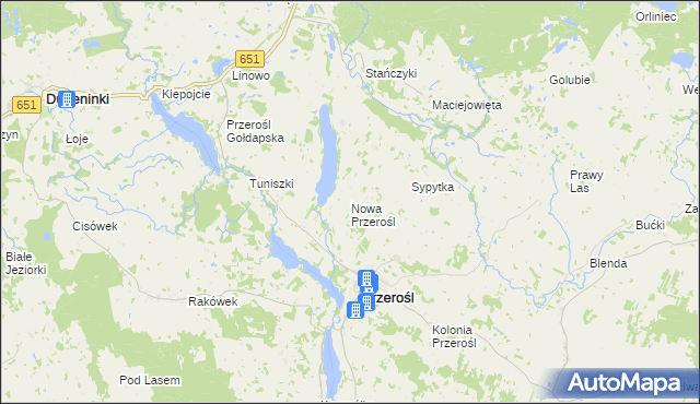 mapa Nowa Przerośl, Nowa Przerośl na mapie Targeo