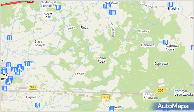 mapa Nowa Róża, Nowa Róża na mapie Targeo