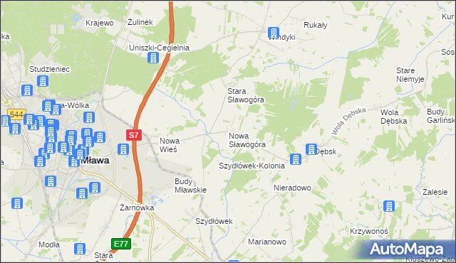 mapa Nowa Sławogóra, Nowa Sławogóra na mapie Targeo