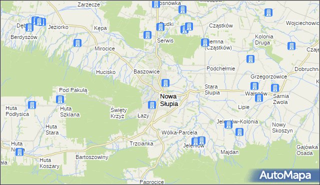 mapa Nowa Słupia, Nowa Słupia na mapie Targeo