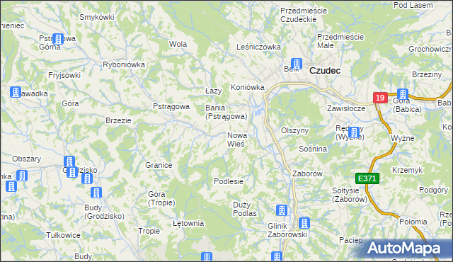 mapa Nowa Wieś gmina Czudec, Nowa Wieś gmina Czudec na mapie Targeo