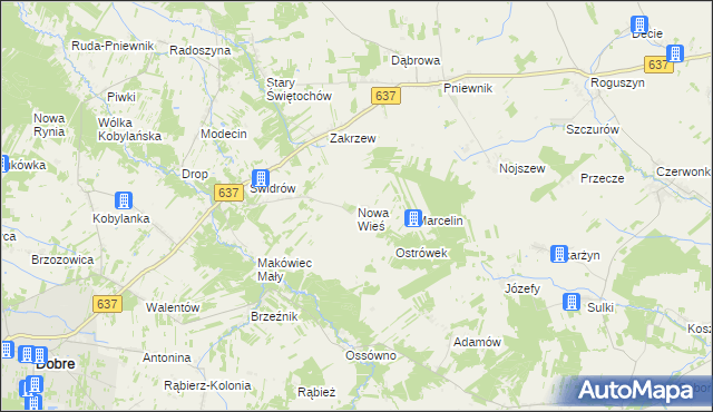 mapa Nowa Wieś gmina Dobre, Nowa Wieś gmina Dobre na mapie Targeo