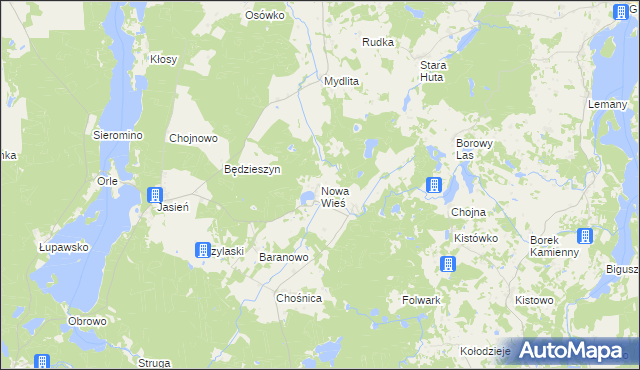 mapa Nowa Wieś gmina Parchowo, Nowa Wieś gmina Parchowo na mapie Targeo