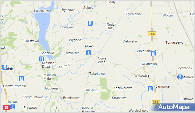 mapa Nowa Wieś gmina Piotrków Kujawski, Nowa Wieś gmina Piotrków Kujawski na mapie Targeo