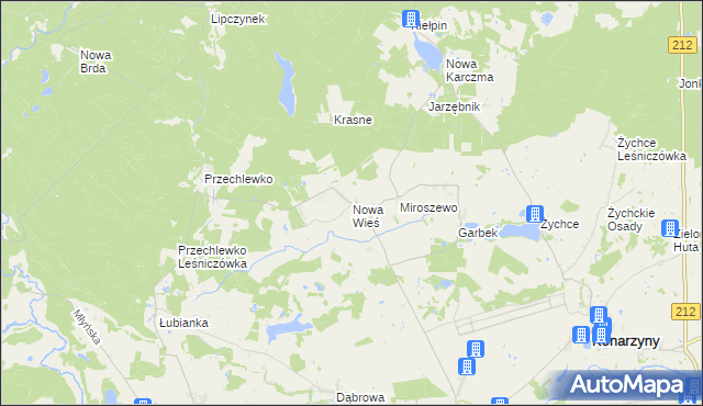 mapa Nowa Wieś gmina Przechlewo, Nowa Wieś gmina Przechlewo na mapie Targeo