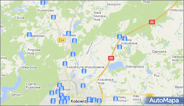 mapa Nowa Wieś Kościerska, Nowa Wieś Kościerska na mapie Targeo