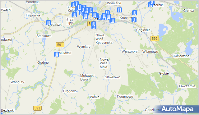 mapa Nowa Wieś Mała gmina Kętrzyn, Nowa Wieś Mała gmina Kętrzyn na mapie Targeo