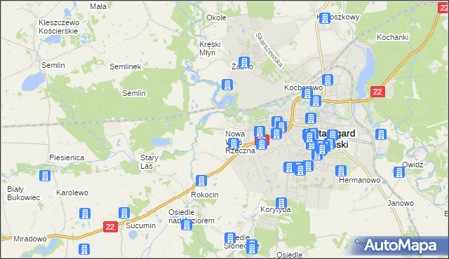 mapa Nowa Wieś Rzeczna, Nowa Wieś Rzeczna na mapie Targeo