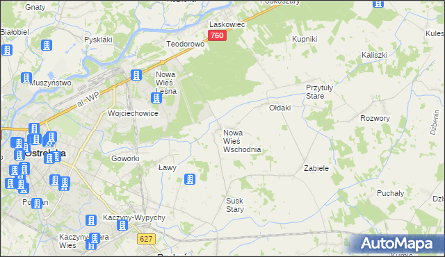 mapa Nowa Wieś Wschodnia, Nowa Wieś Wschodnia na mapie Targeo