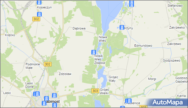 mapa Nowa Wieś Zbąska, Nowa Wieś Zbąska na mapie Targeo