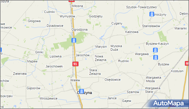 mapa Nowa Żelazna, Nowa Żelazna na mapie Targeo