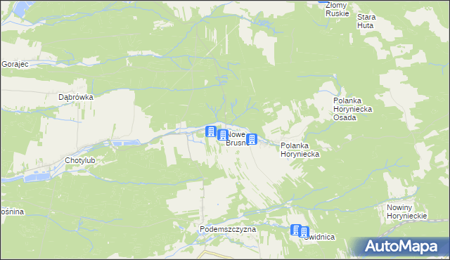 mapa Nowe Brusno, Nowe Brusno na mapie Targeo