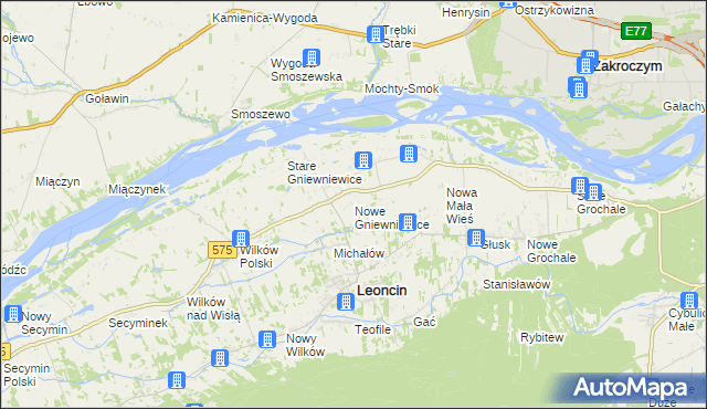 mapa Nowe Gniewniewice, Nowe Gniewniewice na mapie Targeo