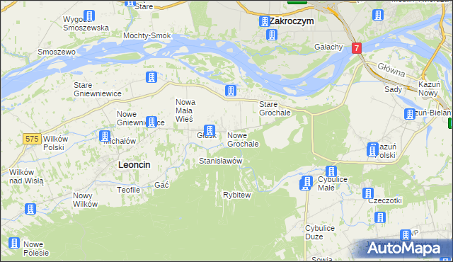 mapa Nowe Grochale, Nowe Grochale na mapie Targeo