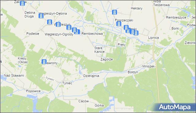 mapa Nowe Kanice, Nowe Kanice na mapie Targeo