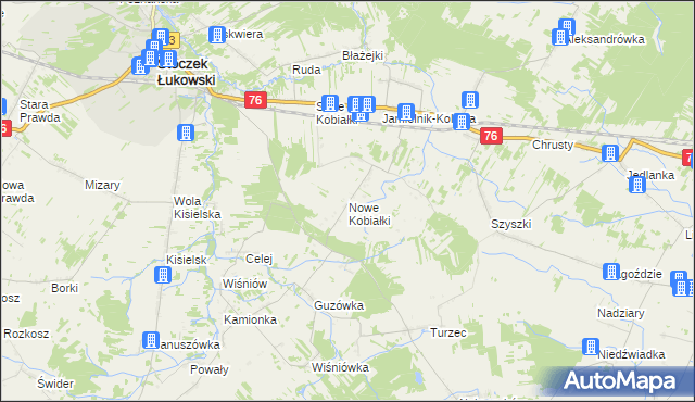 mapa Nowe Kobiałki, Nowe Kobiałki na mapie Targeo