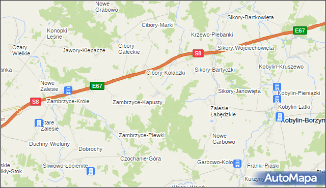 mapa Nowe Krzewo gmina Zawady, Nowe Krzewo gmina Zawady na mapie Targeo