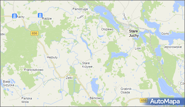 mapa Nowe Krzywe, Nowe Krzywe na mapie Targeo