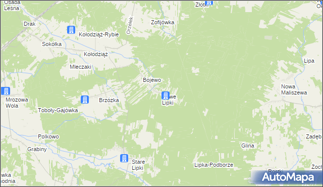 mapa Nowe Lipki gmina Stoczek, Nowe Lipki gmina Stoczek na mapie Targeo