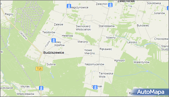 mapa Nowe Mierzno, Nowe Mierzno na mapie Targeo