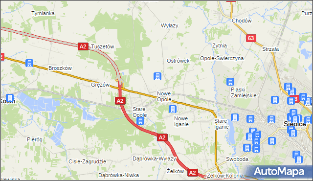 mapa Nowe Opole, Nowe Opole na mapie Targeo