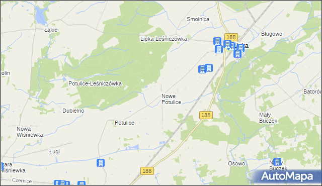 mapa Nowe Potulice, Nowe Potulice na mapie Targeo