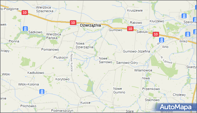 mapa Nowe Sarnowo, Nowe Sarnowo na mapie Targeo