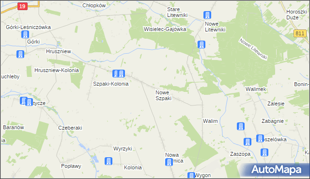 mapa Nowe Szpaki, Nowe Szpaki na mapie Targeo