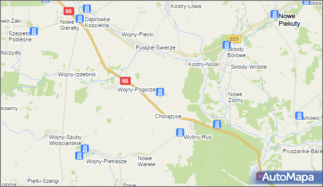 mapa Nowe Zalesie gmina Szepietowo, Nowe Zalesie gmina Szepietowo na mapie Targeo