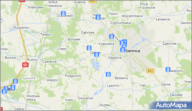 mapa Nowodwór gmina Siennica, Nowodwór gmina Siennica na mapie Targeo