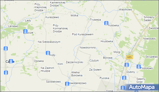 mapa Nowokornino, Nowokornino na mapie Targeo