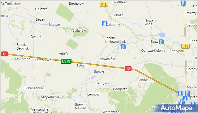 mapa Nowosiółki gmina Chełm, Nowosiółki gmina Chełm na mapie Targeo