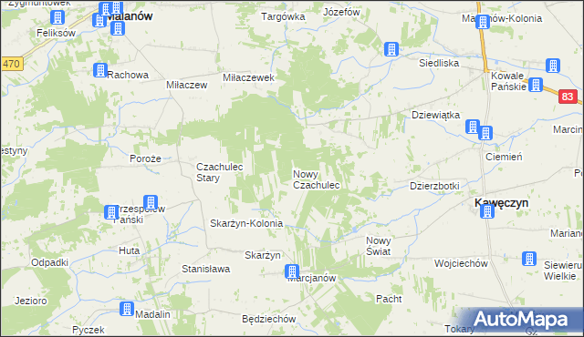 mapa Nowy Czachulec, Nowy Czachulec na mapie Targeo