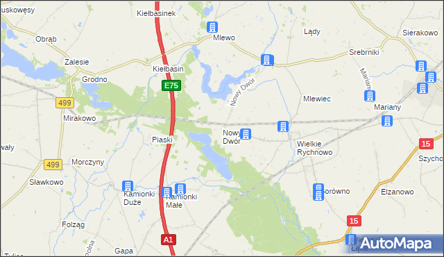 mapa Nowy Dwór gmina Kowalewo Pomorskie, Nowy Dwór gmina Kowalewo Pomorskie na mapie Targeo