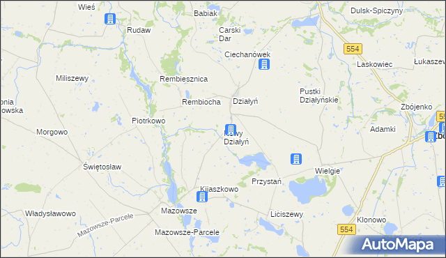 mapa Nowy Działyń, Nowy Działyń na mapie Targeo