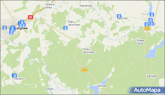 mapa Nowy Jaromierz, Nowy Jaromierz na mapie Targeo