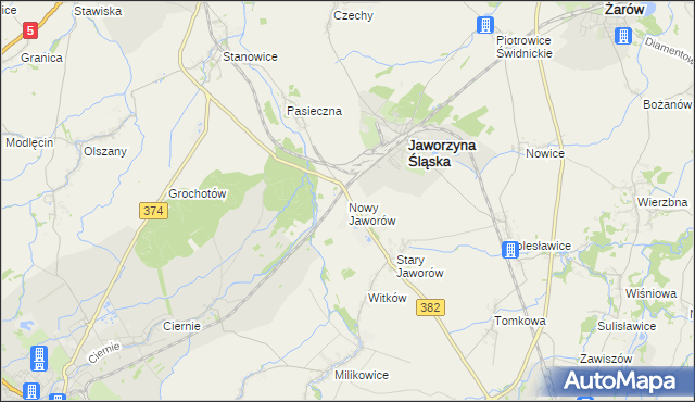 mapa Nowy Jaworów, Nowy Jaworów na mapie Targeo