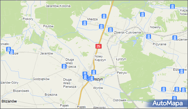 mapa Nowy Kiączyn, Nowy Kiączyn na mapie Targeo