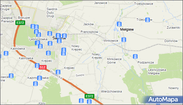 mapa Nowy Krępiec, Nowy Krępiec na mapie Targeo