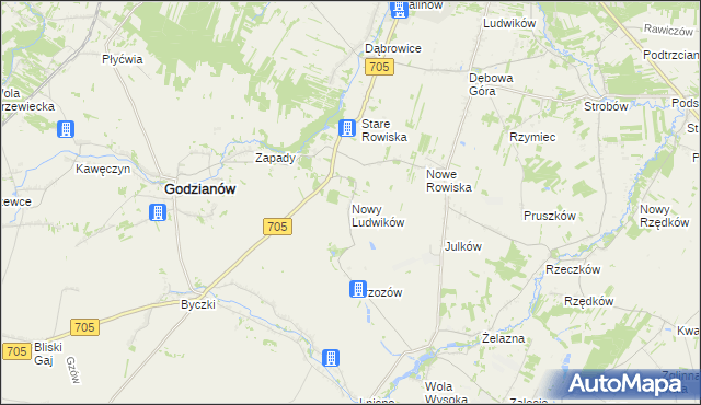 mapa Nowy Ludwików, Nowy Ludwików na mapie Targeo