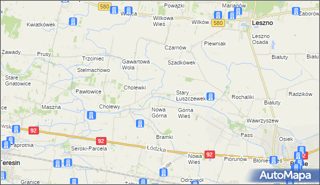 mapa Nowy Łuszczewek, Nowy Łuszczewek na mapie Targeo