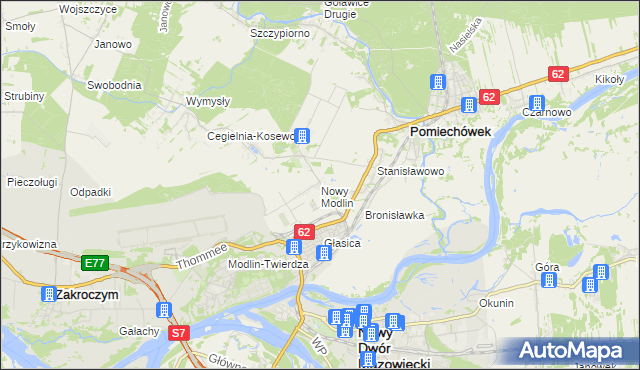 mapa Nowy Modlin, Nowy Modlin na mapie Targeo