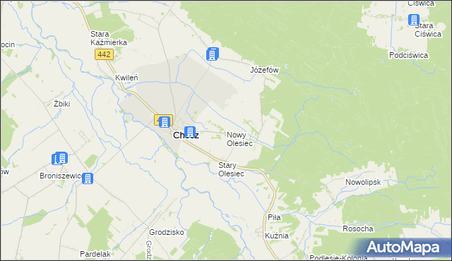 mapa Nowy Olesiec, Nowy Olesiec na mapie Targeo