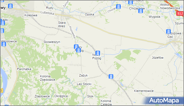 mapa Nowy Pożóg, Nowy Pożóg na mapie Targeo