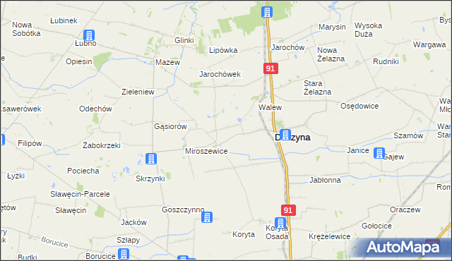 mapa Nowy Sławoszew, Nowy Sławoszew na mapie Targeo