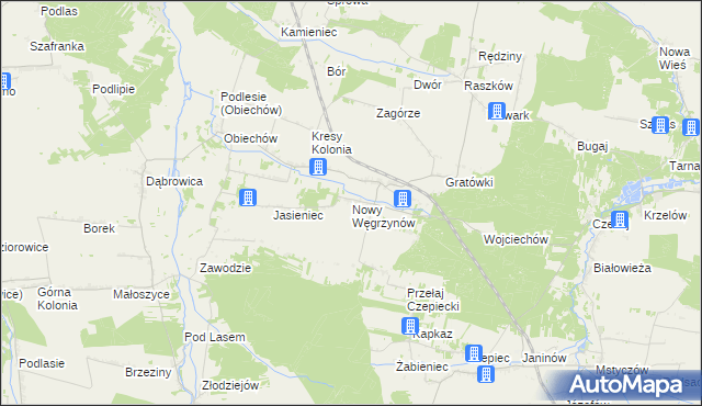 mapa Nowy Węgrzynów, Nowy Węgrzynów na mapie Targeo