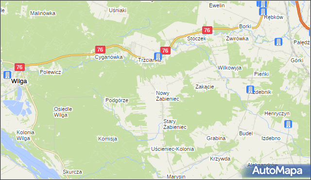 mapa Nowy Żabieniec, Nowy Żabieniec na mapie Targeo