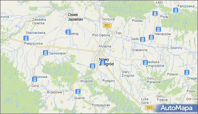 mapa Nowy Żmigród, Nowy Żmigród na mapie Targeo